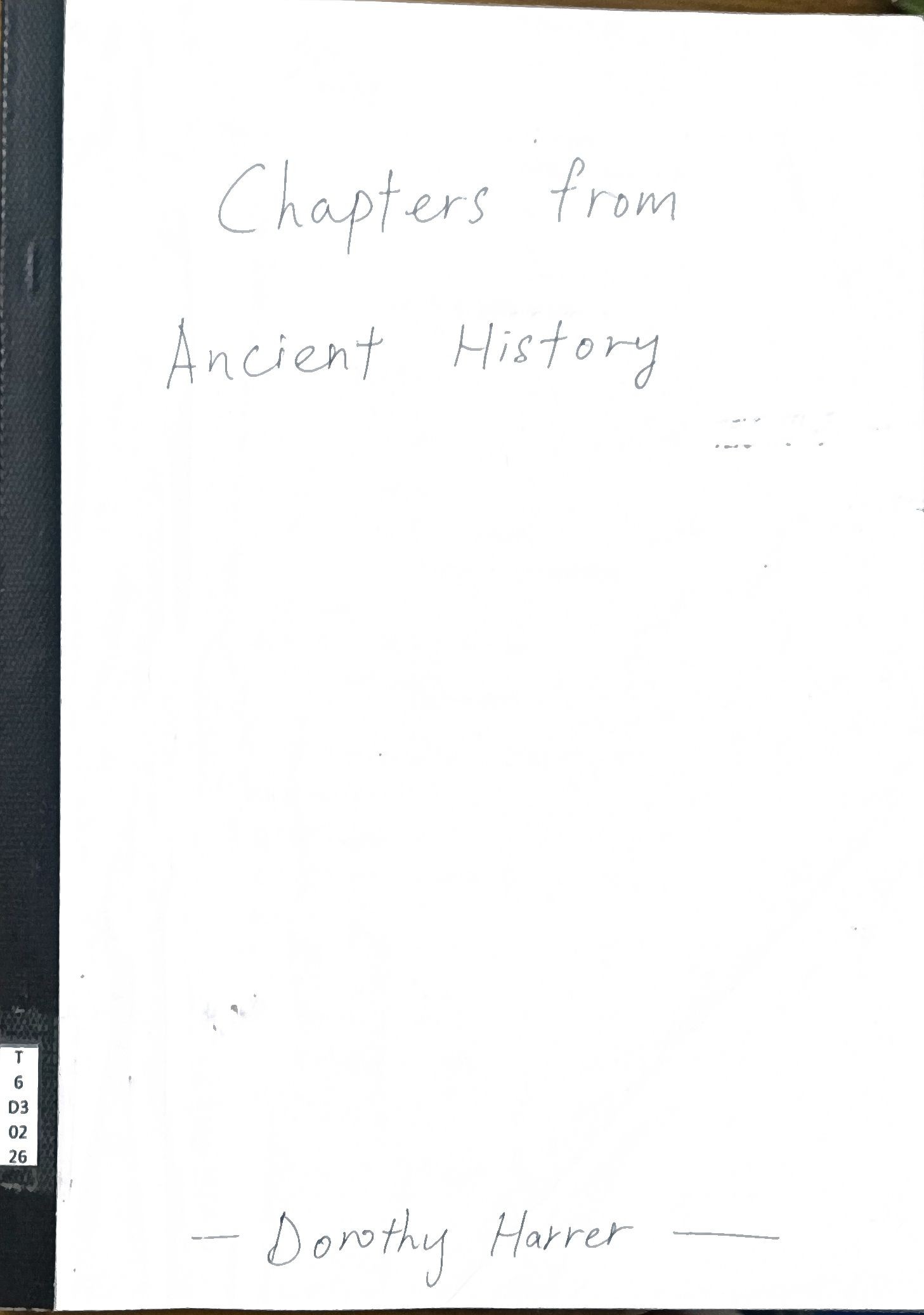 Chapters from Ancient History